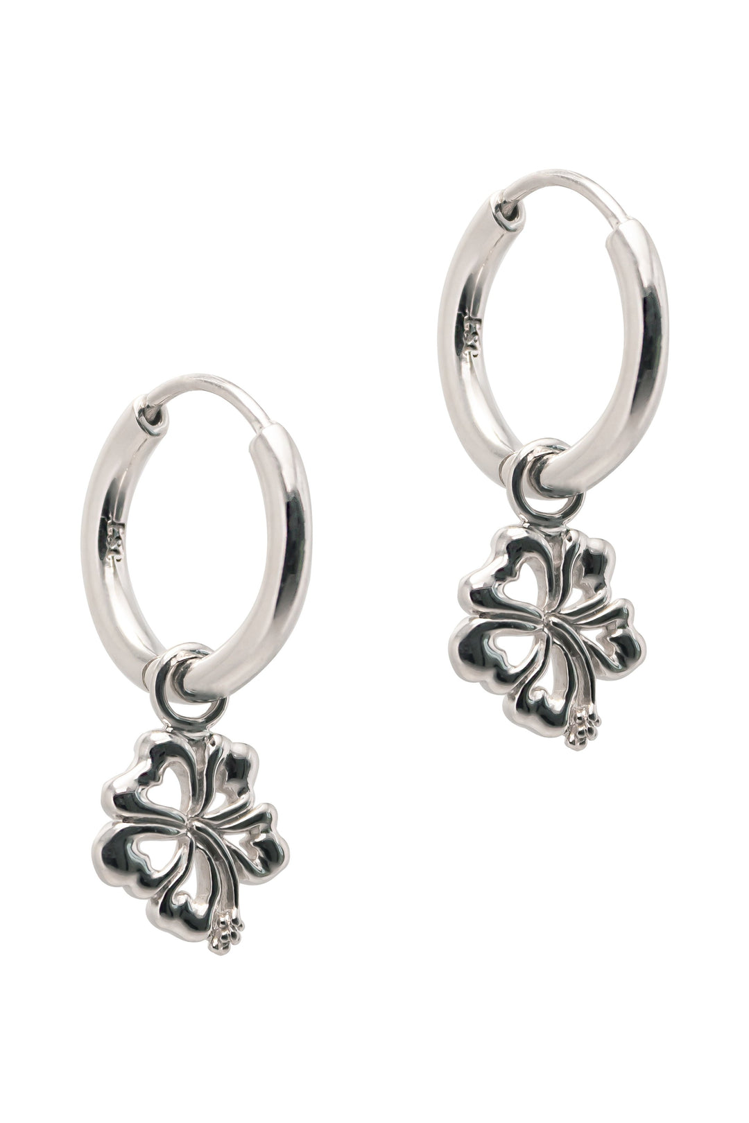 Hibiscus Hoops - Silver