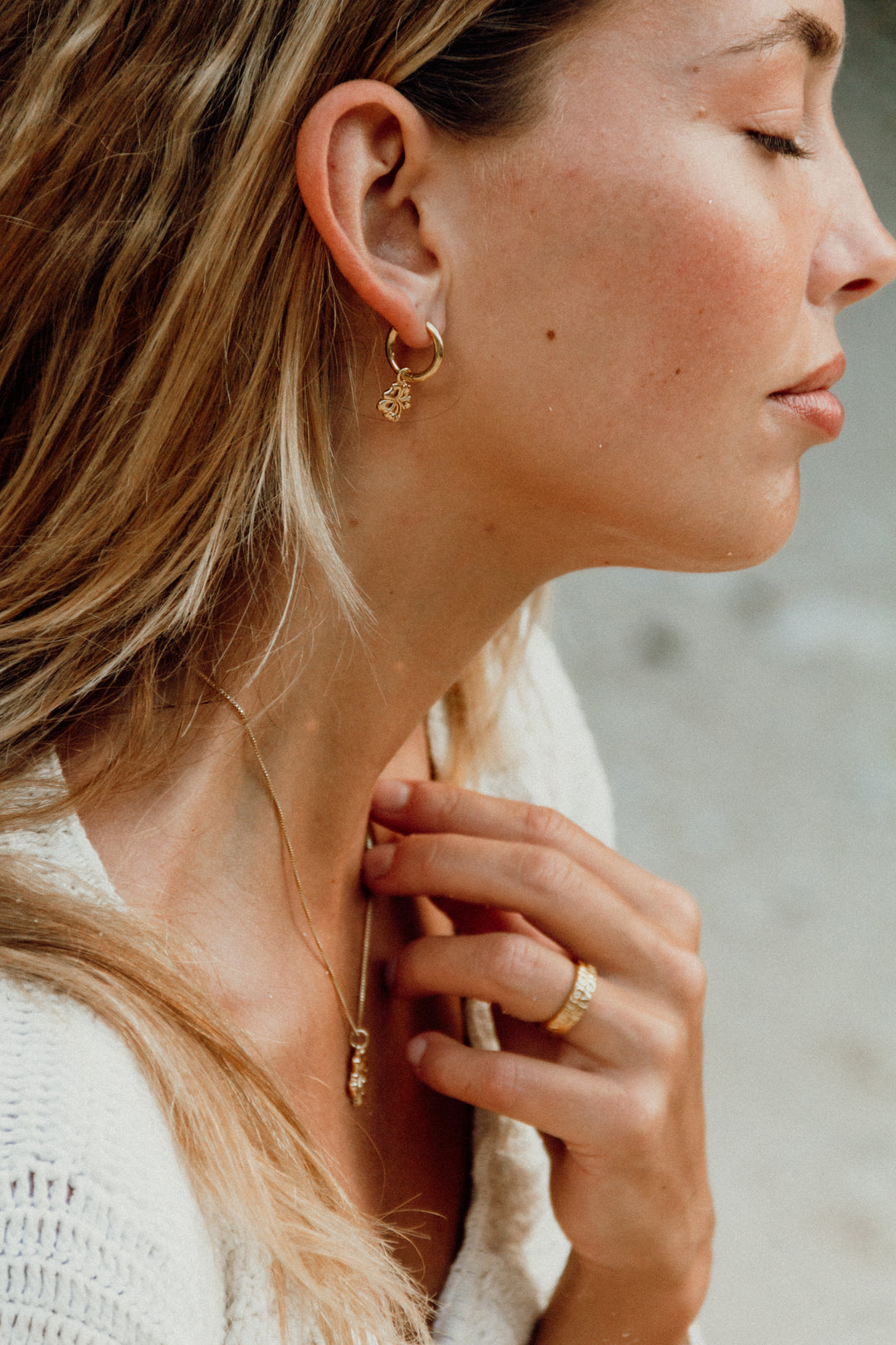 Hibiscus Hoops - Gold